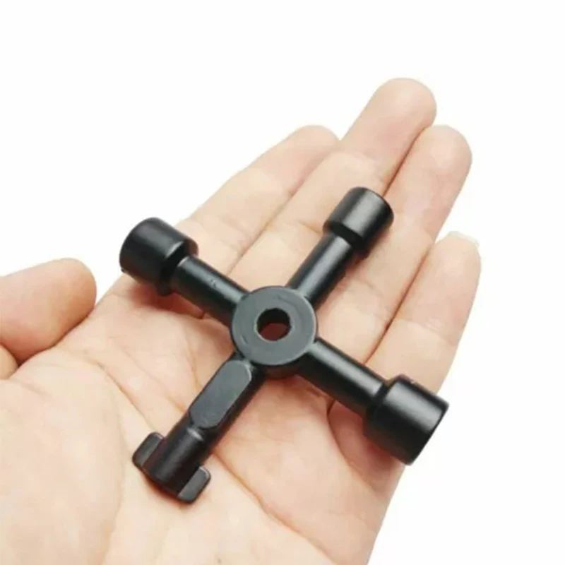 4 In 1 Multifunction Electrician Plumber Utility Cross Switch Wrench Square Triangle Wrench Tool for Elevator Gas Train Radiator image 6