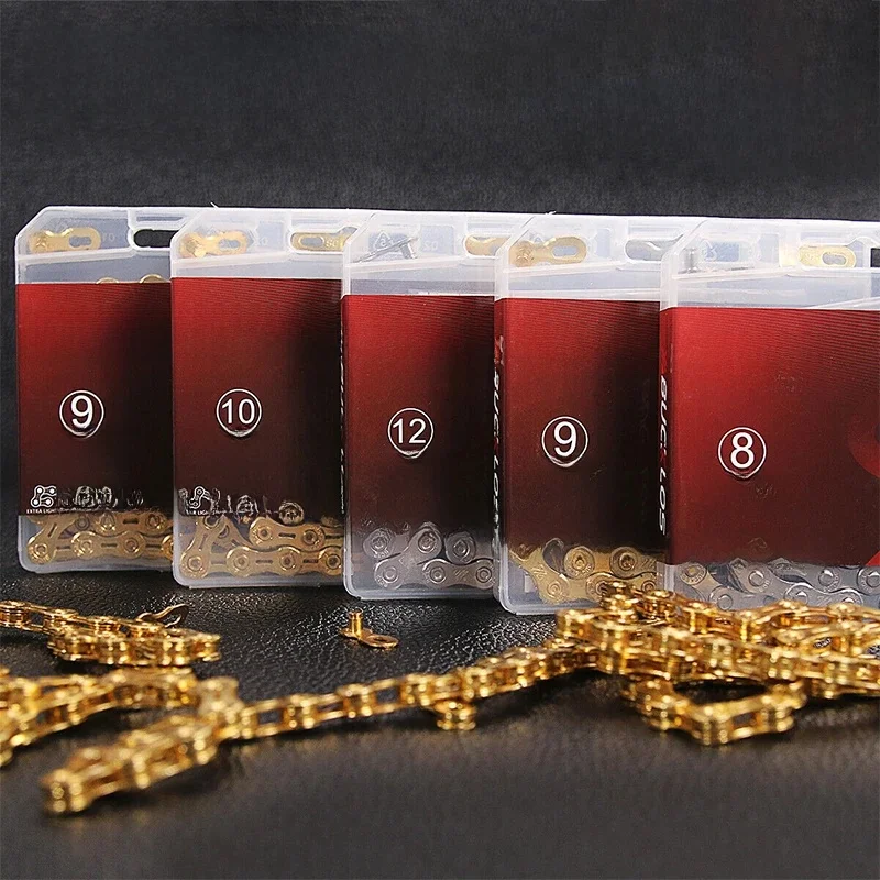 AliExpress BUCKLOS Bicycle Chain 8/9/10/11/12 Speed Chain Mountain MTB Road Bike Chain 8v 9v 10v 11v 12v Gold Bicycle Current 126 Link