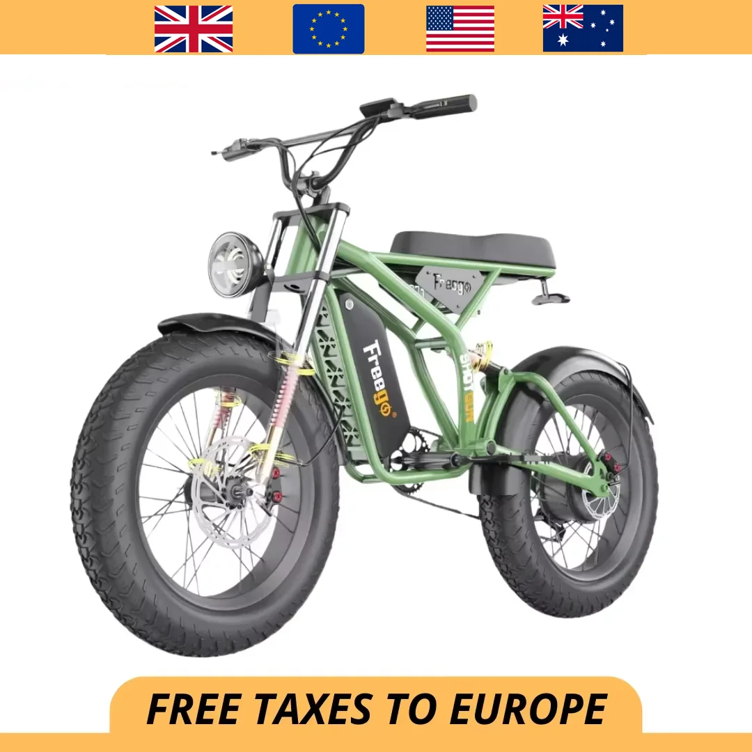 

2024 Brand New Fat Tire Electric Bike 48V 22.5AH 1400W High Power Fat Tire Electric Bicycle Full Suspension Mountain Electric Bi