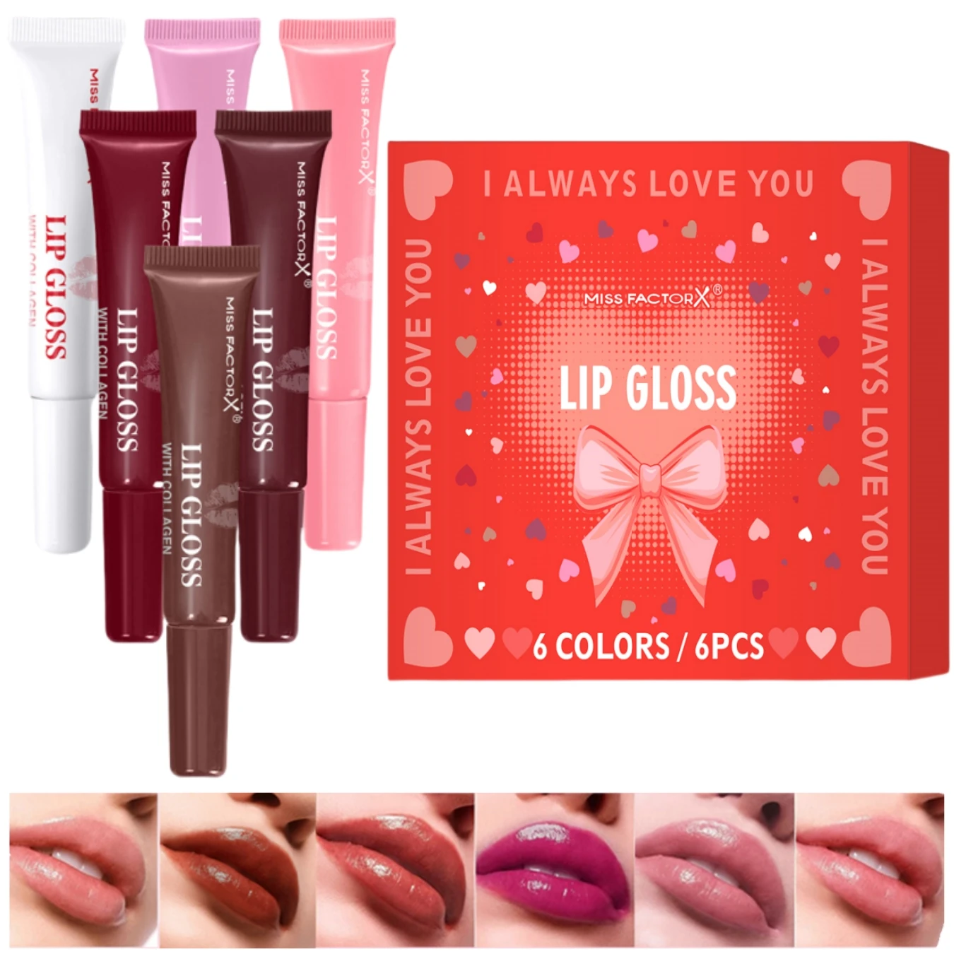 6-color SOYRAIE HYMEYS Lipstick Set - Long-lasting, Moisturizing, Shimmering, 6 Vibrant Colors - Gift for Women