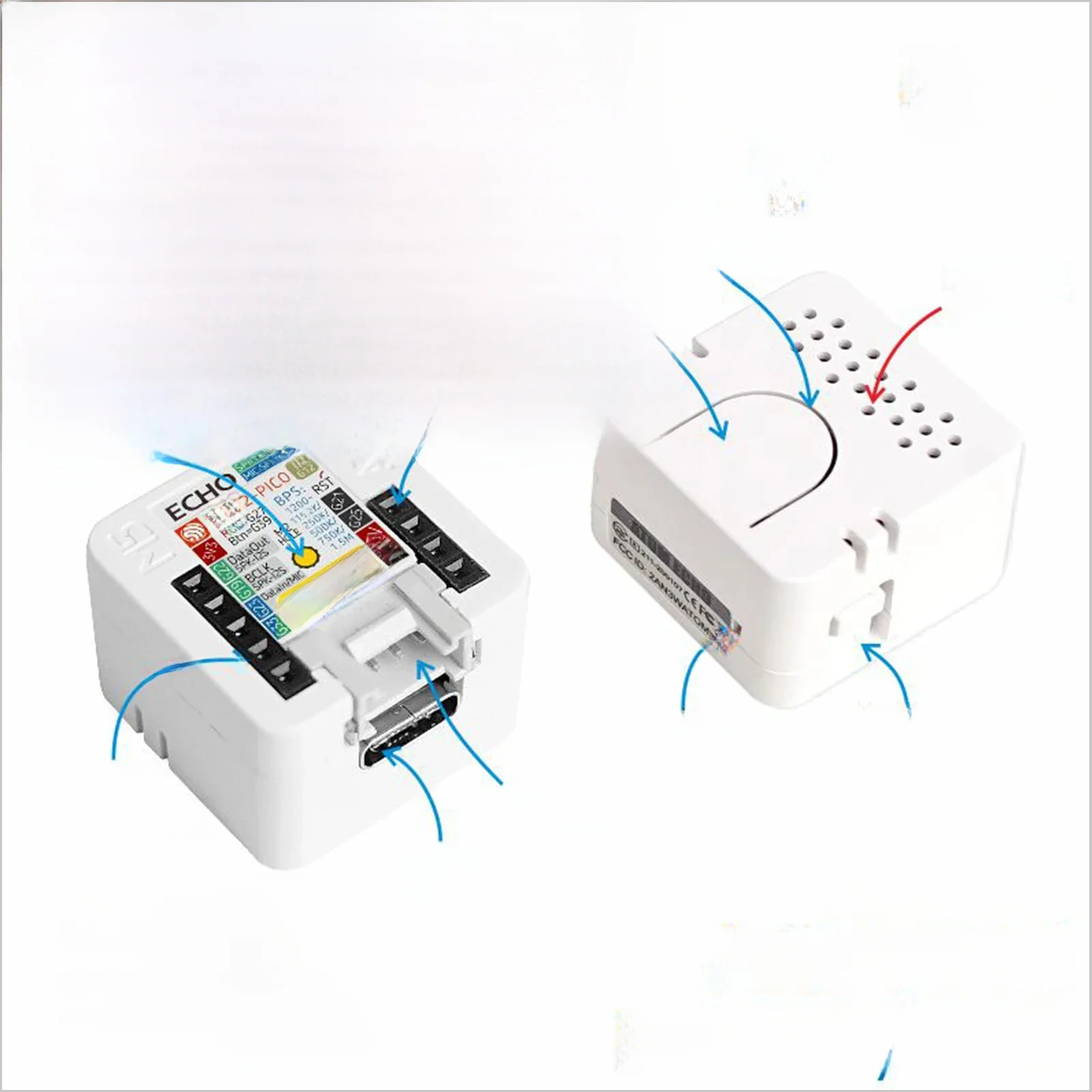 M5Stack Official ATOM Echo Programmable AI Smart Speaker with Built-in ESP32 Bluetooth WiFi Internet of Things Development Kit