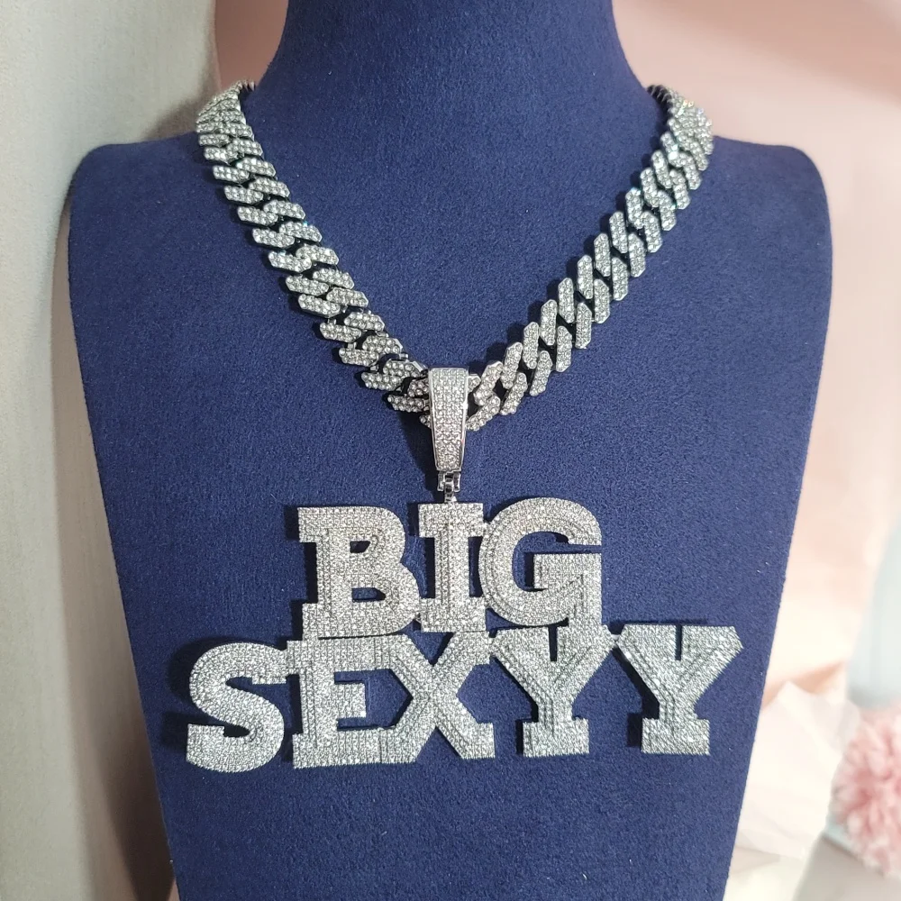 

Custom Micro Pave Cubic Zircon Name Pendant Iced Out 3-Layer Cursive Brush Letter Necklace Chain Hip Hop Jewelry Christmas Gifts