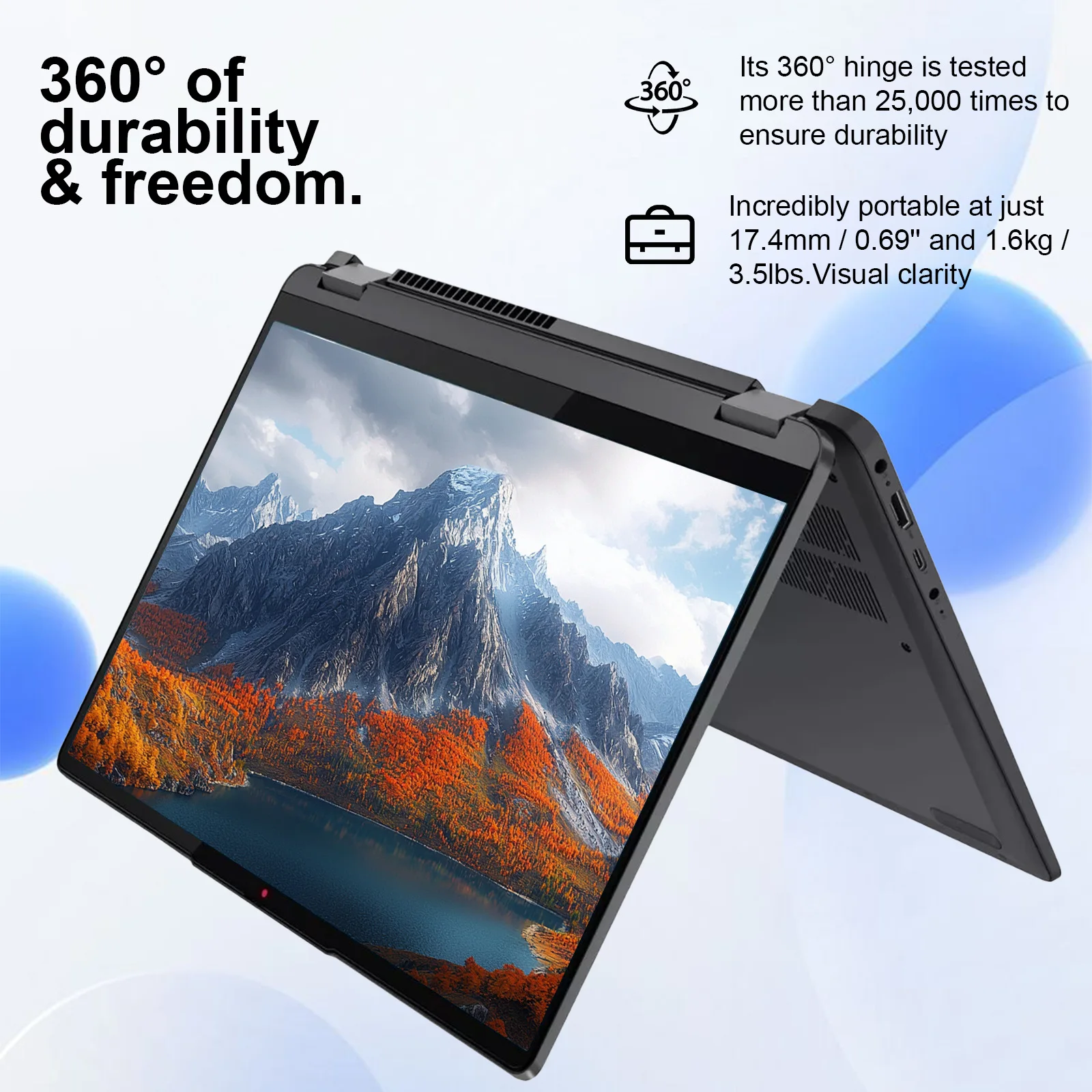 Lenovo 2024 flex 5i 14 "Touchscreen 2-in-1 Laptop, Intel Core i3-1215U, 14 Zoll fhd Touchscreen-Display, 8GB RAM, 1TB SSD,Win11