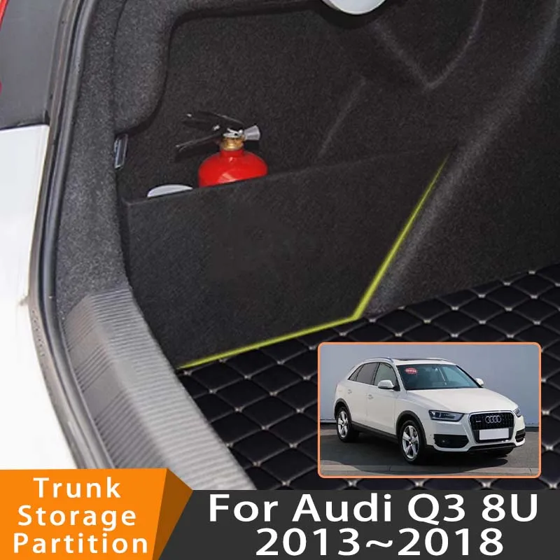 Auto Accessories For Audi Q3 8U 2013~2018 2014 2015 Car Upgrade Organizer Trunk Side Partition Trunk Interior Storage Box Parts