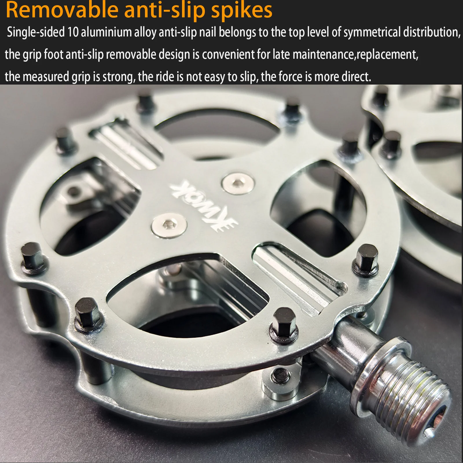 Kwok Bicycle Pedals Aluminum Alloy Ultralight MTB Road Pedals 3 Bearing Bike Pedals Non-slip Pedal Light Weight Cycling Platform