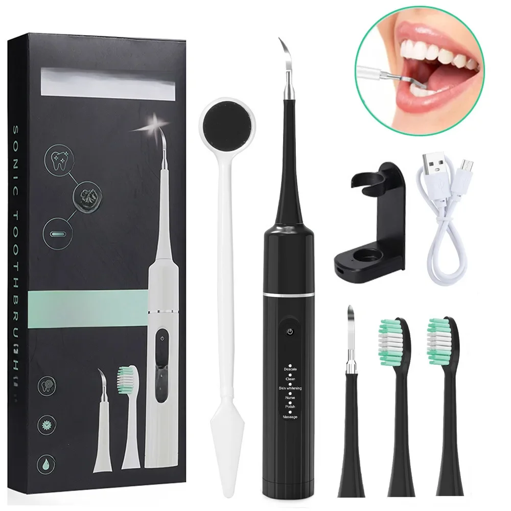 Brosse à dents électrique sonique - outil portable pour le soin et l'élimination du tartre à domicile