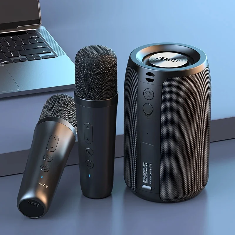 ZEALOT-S32M Machine de karaoké haut-parleur bluetooth Portable avec 1-2 Microphones sans fil bluetooth 5.3 cadeaux de chant familial à domicile