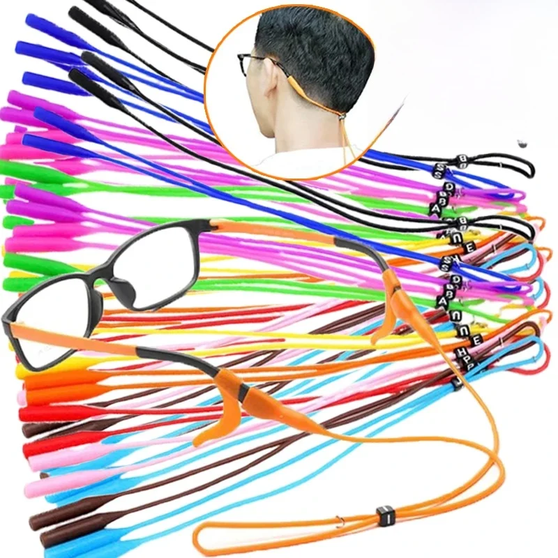 Cordons de lunettes réglables en Silicone, 1/10 pièces, sangle de sport antidérapante pour lunettes de soleil, cordes de lunettes, support de lanière, accessoires