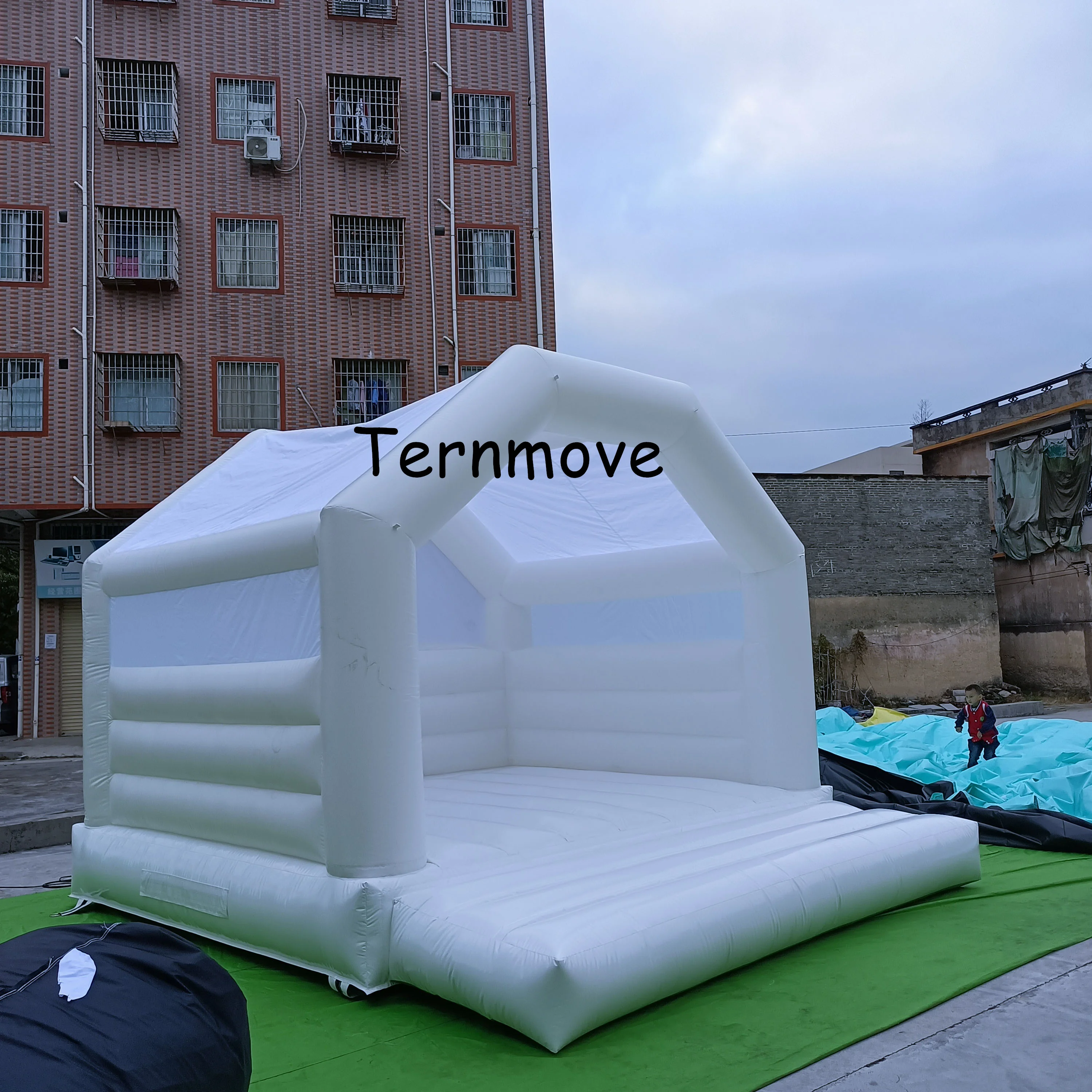 

PVC Inflatable White Bounce House Professional Jumping Bouncy Castle Bouncer with Ball Pit&Air Blower For Kids Wedding Party