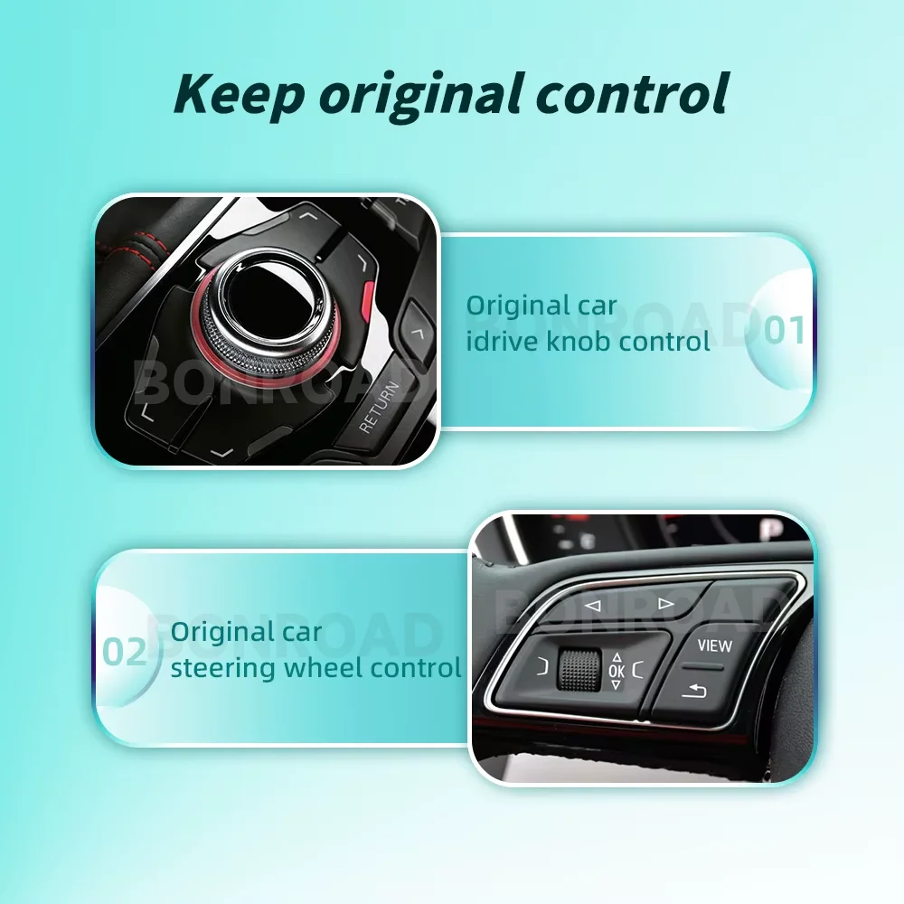 BONROAD Drahtloser CarPlay Android Auto-Schnittstellenadapter für Audi A4 B8 A5 Q5 2009–2015 mit AirPlay Mirror Link Bluetooth – Detail 4
