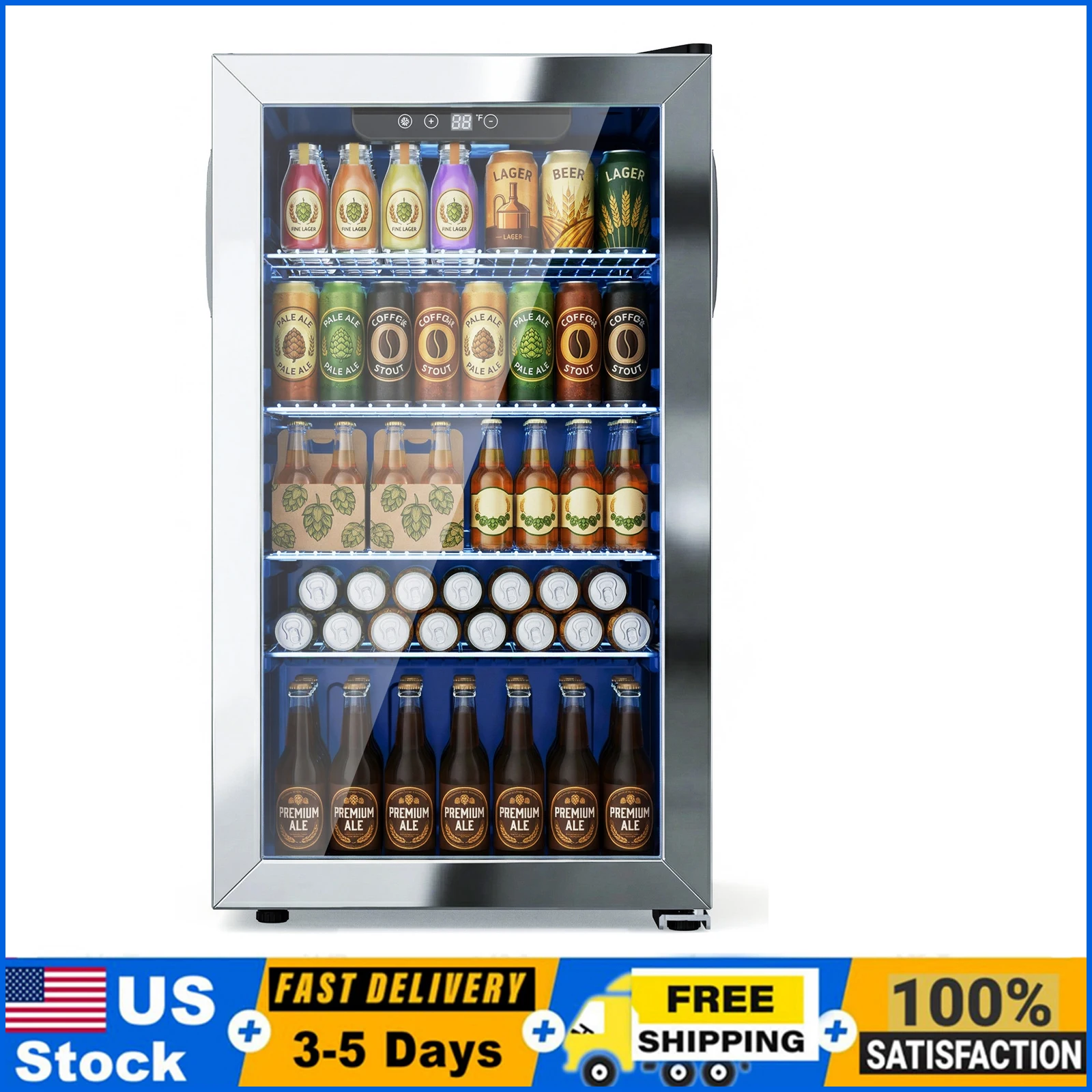 Wine Beer Fridge Cabinet - Холодильник для напитков на 130 банок,
