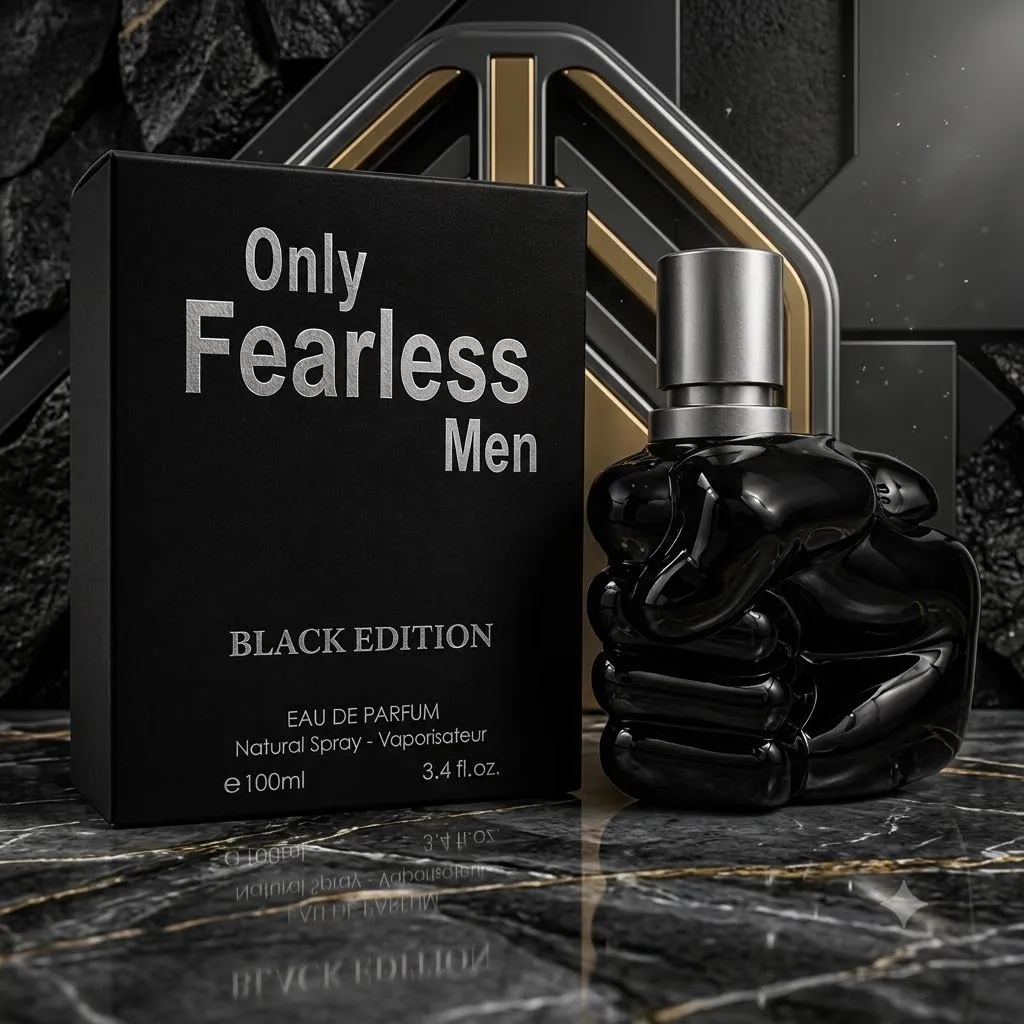 Only Fearless Men Black Edition 100ml - Parfum Couture. Parfum oriental boisé pour homme avec des notes intenses d'agrumes et d'épices.
