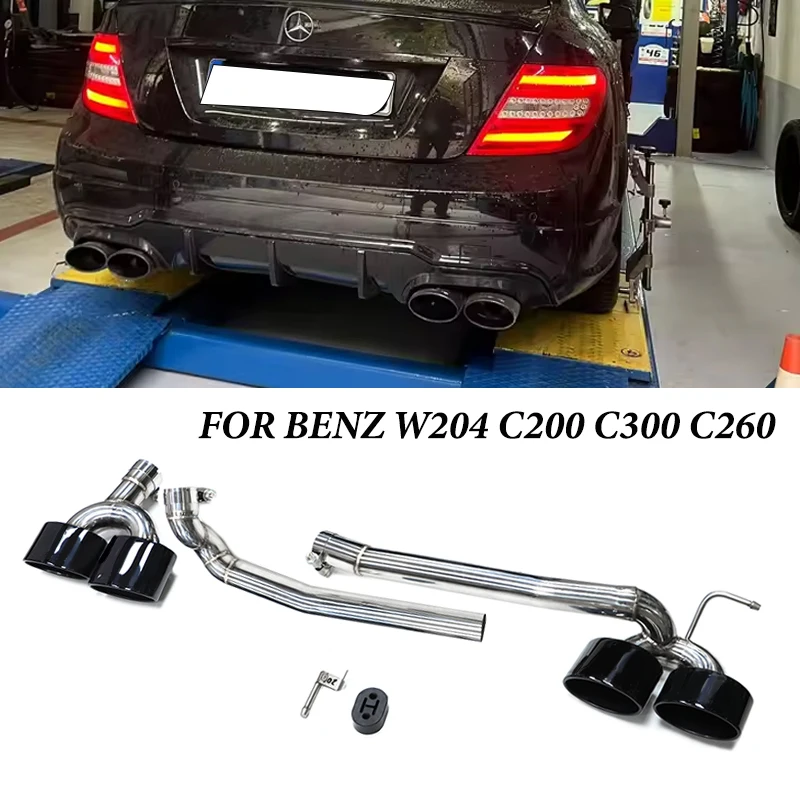 

Car Exhaust Tip For Benz W204 C200 C180 C260 M Sport 2008-2013 Up C63 Quad Look Exhaust Pipe Exhaust System Muffler Tip Tuning