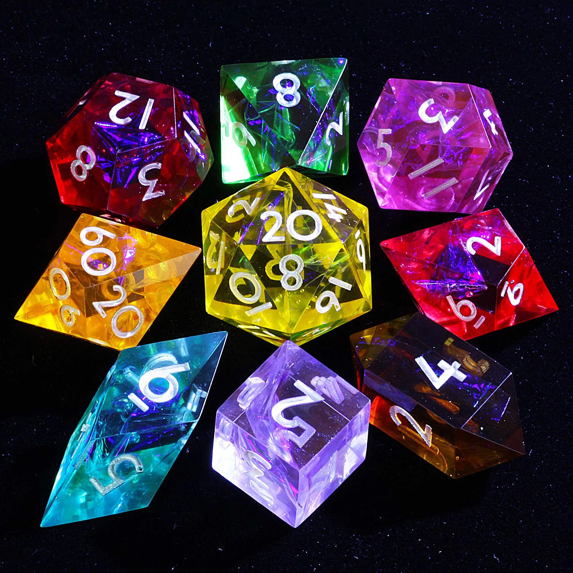

9 Polyhedral DD Dice Set Plane Devourer Prison