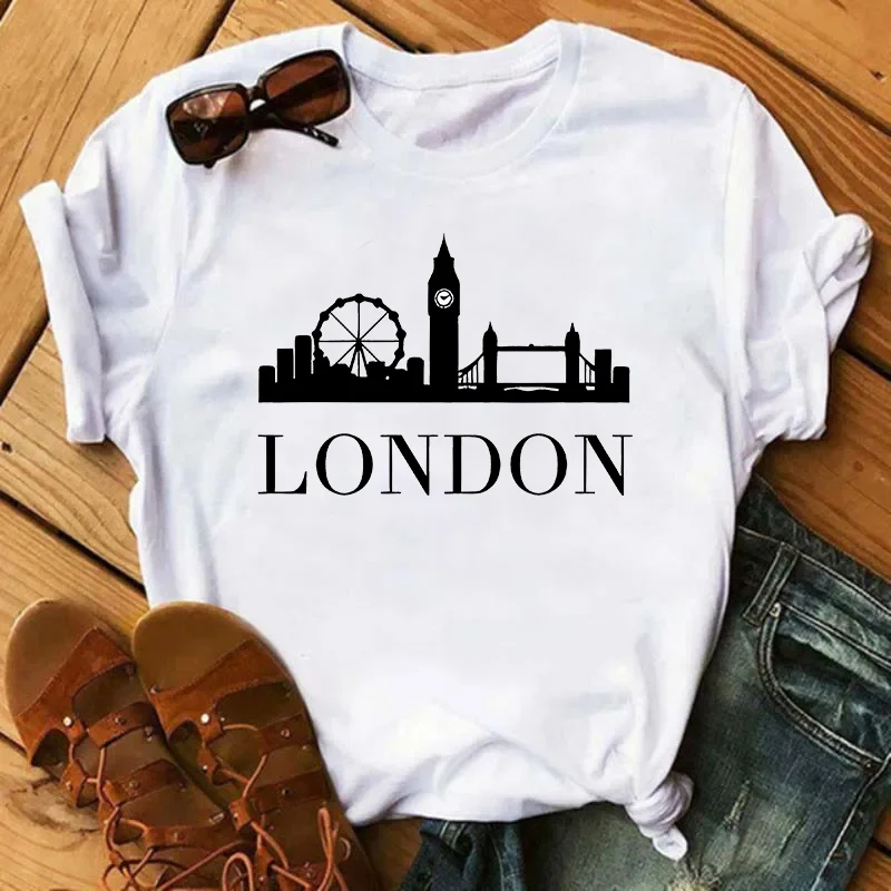 London United Kingdom England City Fashion Sports Women's T-Shirt Harajuku Graphic Clothing Women's Top,Drop Ship