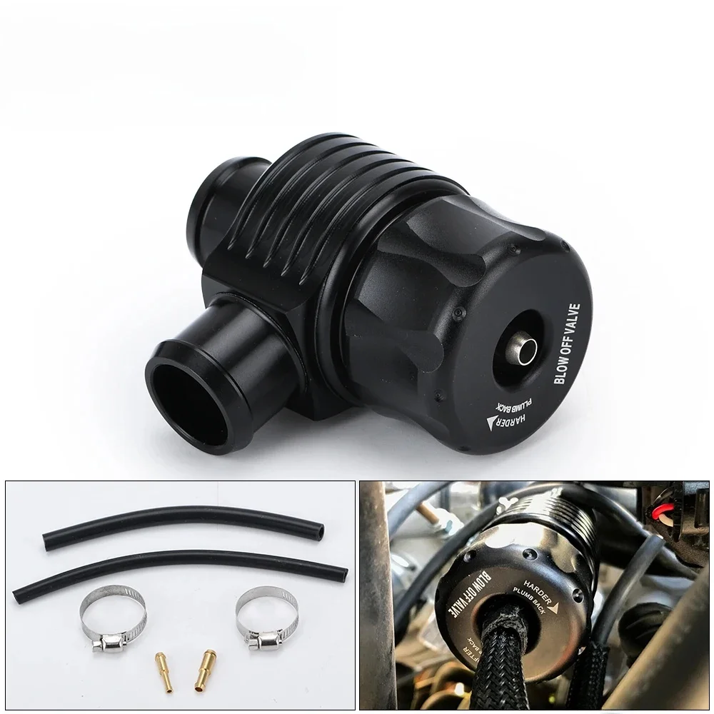 Czarny Auto Racing Turbo aluminiowy uniwersalny zawór wydmuchowy BOV 25mm 1.8T Turbo Wastegate bov z adapterem na zewnątrz VR5742BK — zdjęcie 2