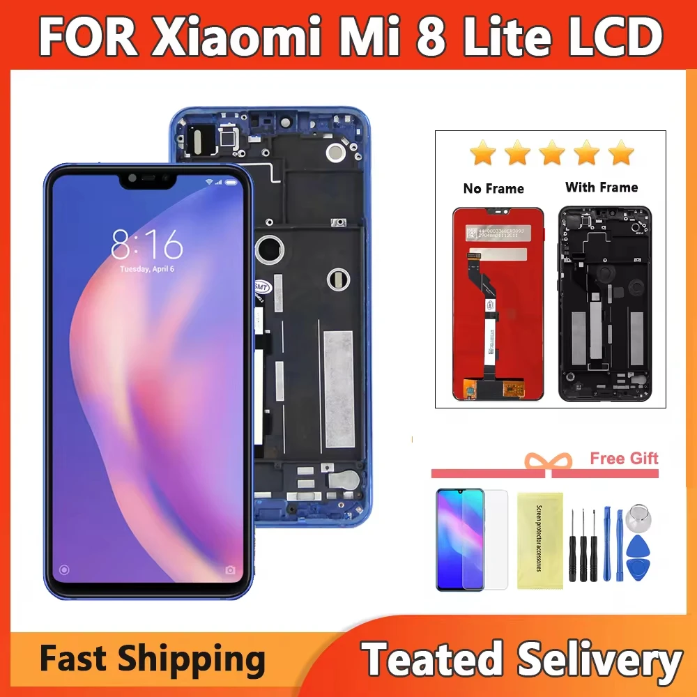 

AAA Quality 6.26'' Display Replacement for Xiaomi Mi 8 Lite mi8 lite Global LCD Touch Screen Digitizer Assembly For mi8 lite LCD