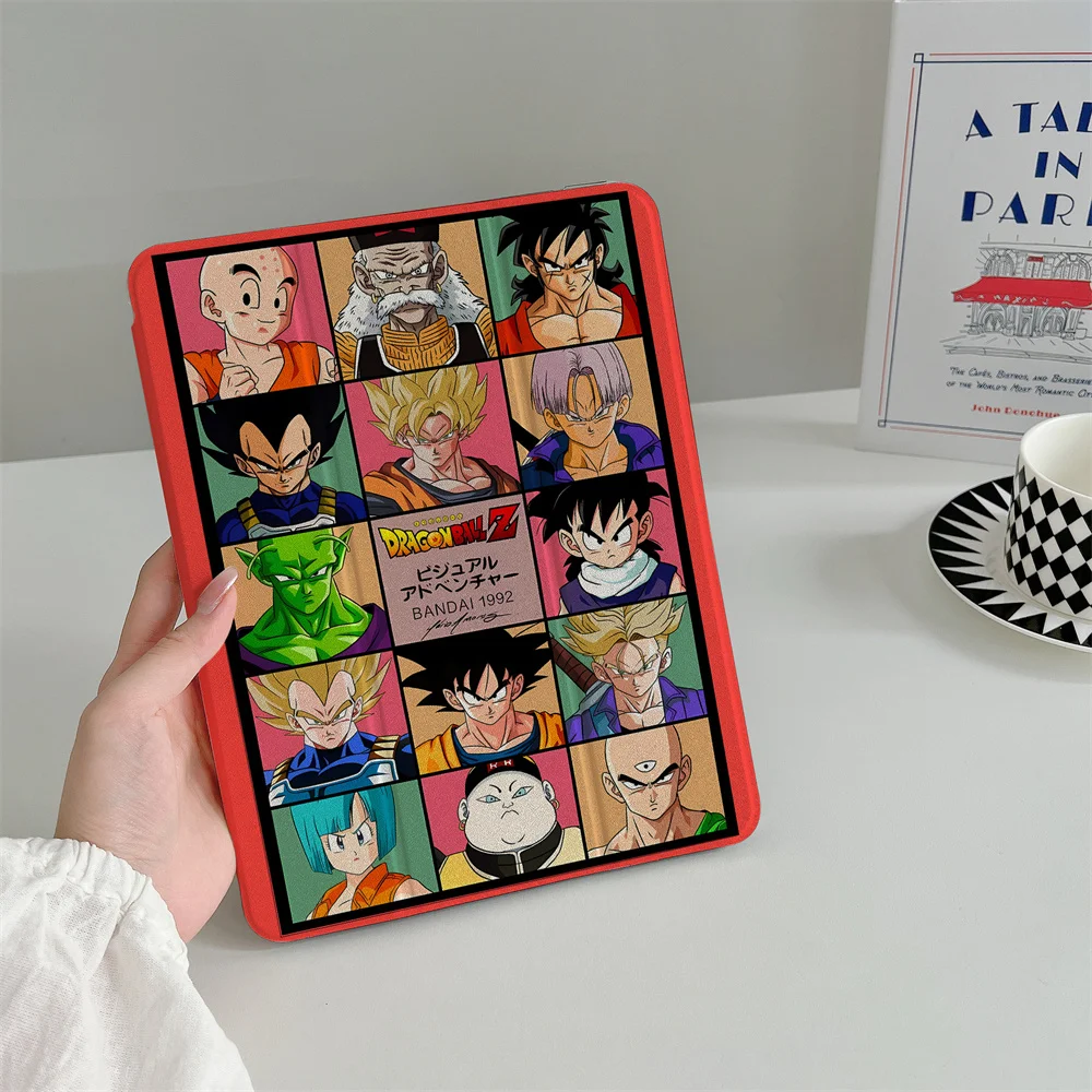 Anime Dragon Ball Z Tri-fold Case Auto Wake Sleep Cover For iPad 11 Air5 Air4 iPad 10 10.9 9.7 Mini 6 5 4 Shockproof Leather She