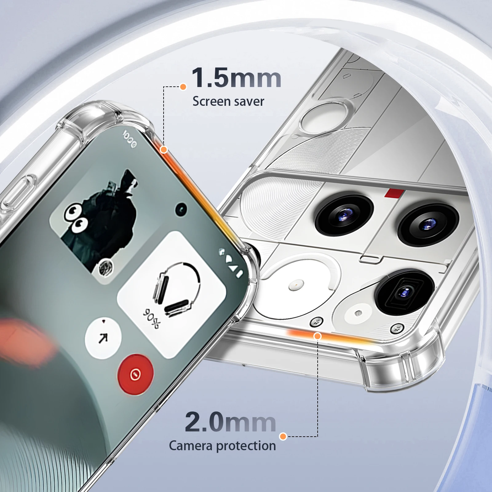 لا شيء الهاتف 3 A024 حالة وسادة هوائية للصدمات سيليكون الوفير واضح وسادة هوائية الغطاء الخلفي جراب هاتف صلب ل لا شيء الهاتف 3 5G #6