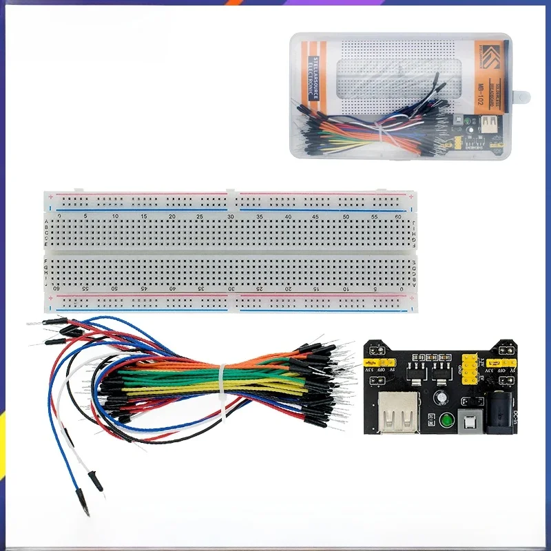 3,3 V/5V mb102 Steck brett Leistungs modul MB-102 Punkte löt freier Prototyp Brot brett Kit 65 flexible Überbrückung kabel