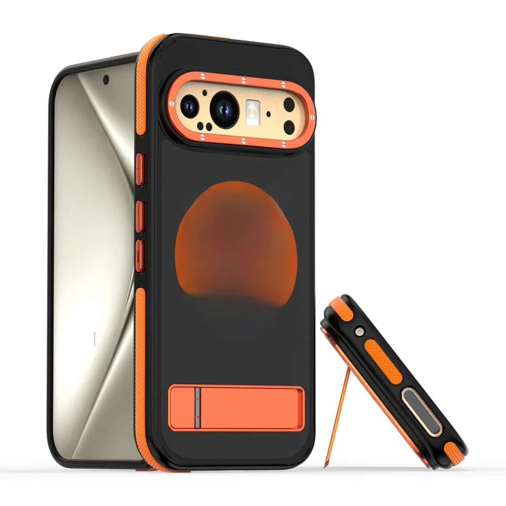 Luksusowe, składane etui z magnetycznym uchwytem do telefonu Google Pixel 9, 10, 11 Pro XL, z metalowym pierścieniem chroniącym obiektyw, odporne na wstrząsy, z twardą, ochronną obudową. — zdjęcie produktu 7