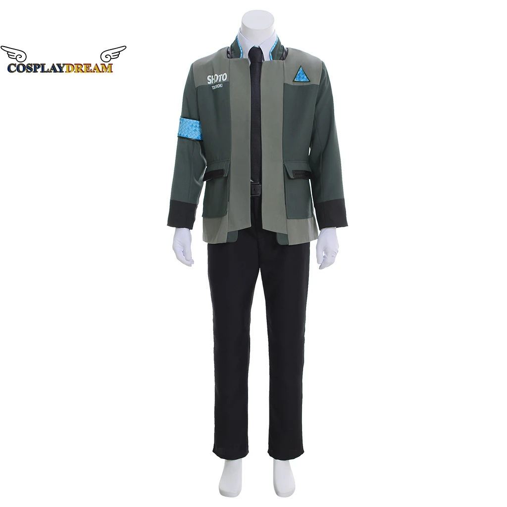 Jogo detroit tornar-se humano connor cosplay traje shoto casaco masculino camisa branca calças gravata conjunto completo traje de halloween