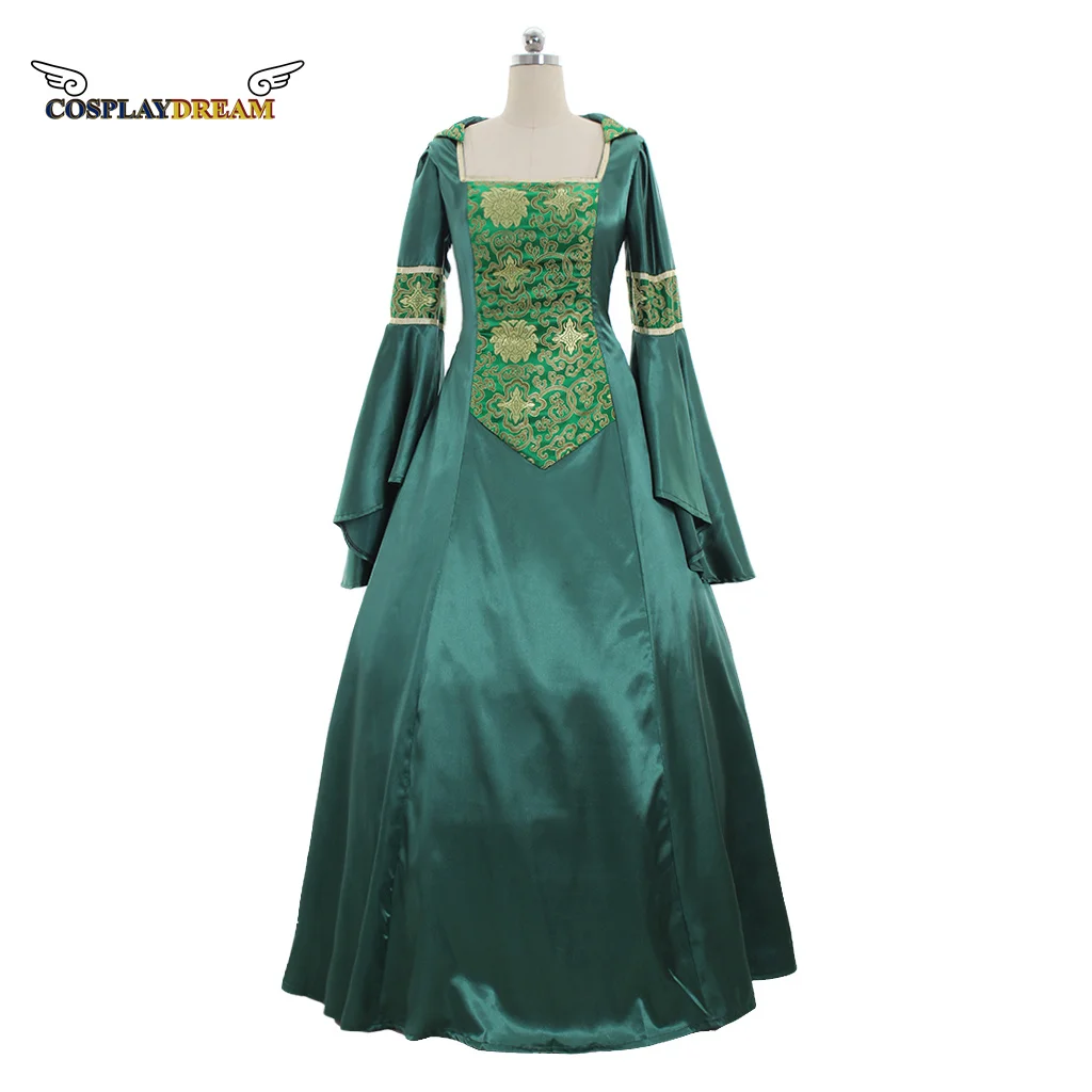 

Custom Made Medieval Aristocrat Ball Gown Victorian Dress Costume Gothic Evening Green Vampire Dress Halloween Carnival Party