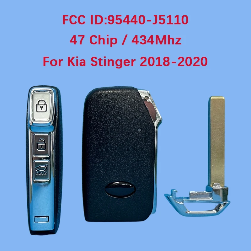 

CN051117 Послепродажный 3-кнопочный смарт-брелок 434 МГц FCC 95440-J5110 47 чип для Kia Stinger 2018-2020