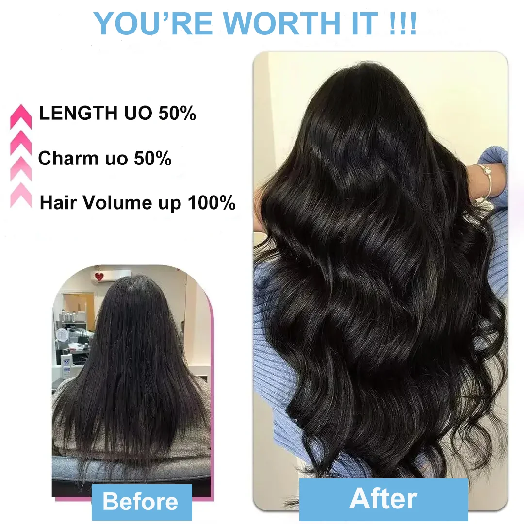 Extensión de cabello con Clip de 120 gramos, 100% cabello humano Remy, 1B, marrón oscuro, cabeza completa, 14-26 pulgadas, suministro de salón