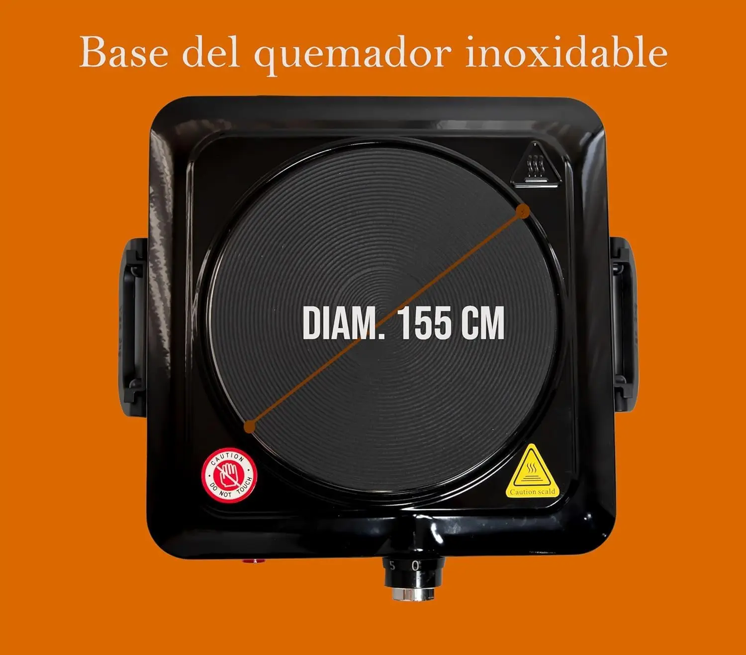 COCINA ELECTRICA HORNILLO 1000W 1 FUEGO PLACA ELECTRICA INDICADOR LUMINOSO POTENCIA REGULABLE CAMPING GARANTIA (1 FUEGO 1000W NEGRO)