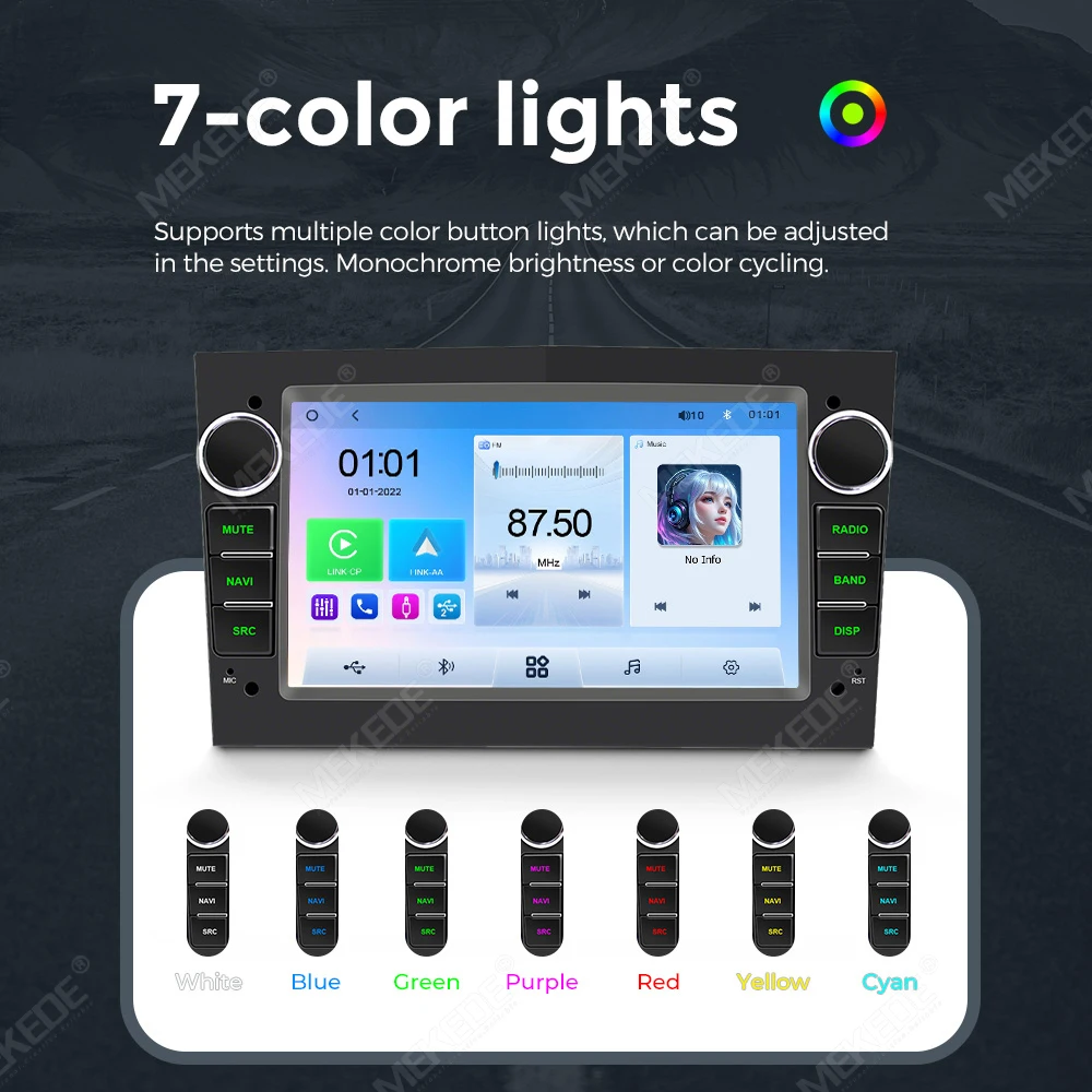 MEKEDE UE Stock 2DIN 7 Pulgadas Radio para Coche Linux con CarPlay Inalámbrico y Android Auto, Reproductor Multimedia con Pantalla Táctil, Autorradio Estéreo para Opel Astra H G J Zafira B Corsa C D Antara Vectra Vivaro, Bluetooth, FM, AM, RDS, USB, Cámara Trasera AHD, Control desde el Volante 7