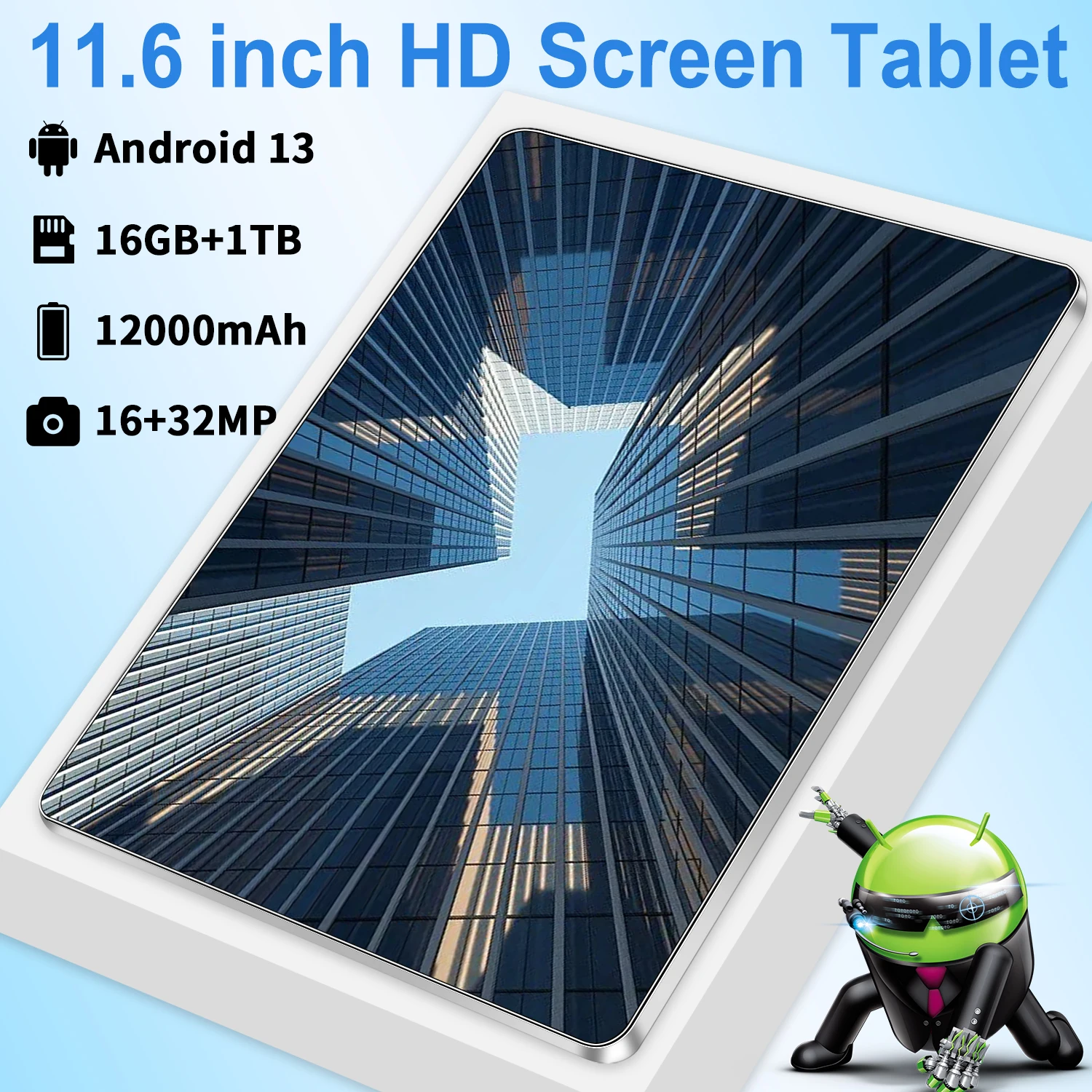 2024 Original Global Version Tablet 11.6 inch HD 4K Android 13 16GB+1T 12000mAh 5G Dual SIM Phone Call WiFi GPS Tablet