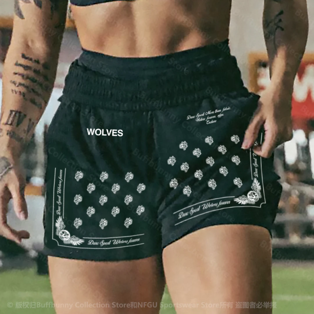 

She Darc Wolf Shorts Women Loose Pants Cool Fabric Sexy Sportswear Cycling Running Stretch Bottom 2024 Fashion Fitness Shorts