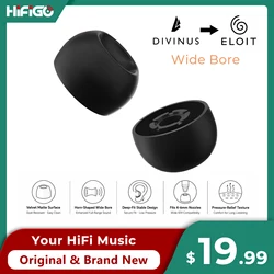 ELOIT / DIVINUS Velvet Wide Bore Silicone Earphone Eartips For 4-6mm Nozzle, Soft Deeply Ear Tips For Earbuds Dunu AFUL