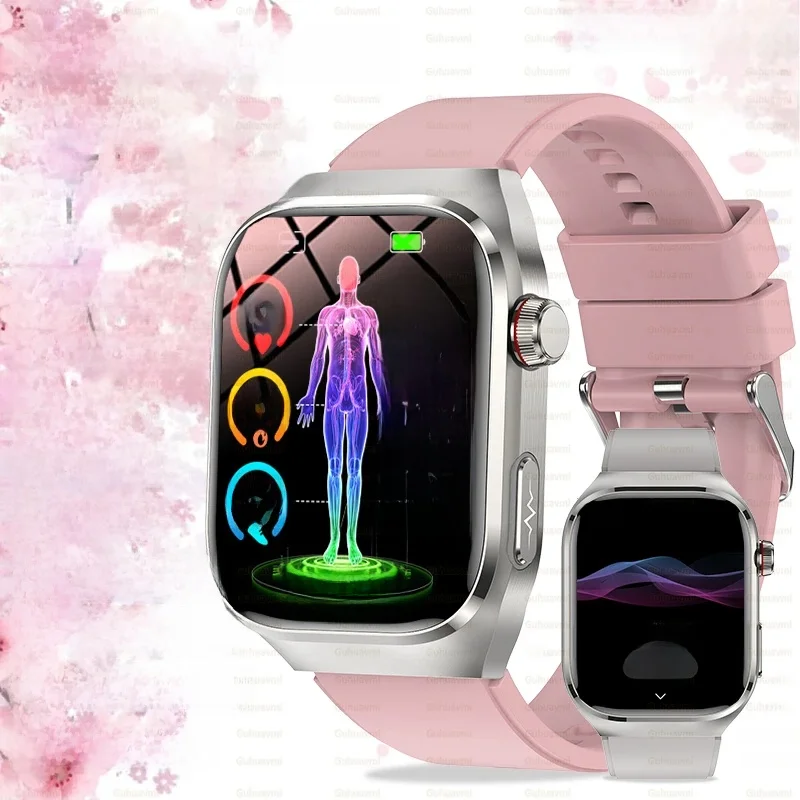 2025 Nieuwe ECG Smart Horloge Vrouwen BT Oproep Hartslag Bloedlipiden Urinezuur Gezondheid Monitor Horloges AI Voice 650 mAh Sport Smartwatch - afbeelding 2