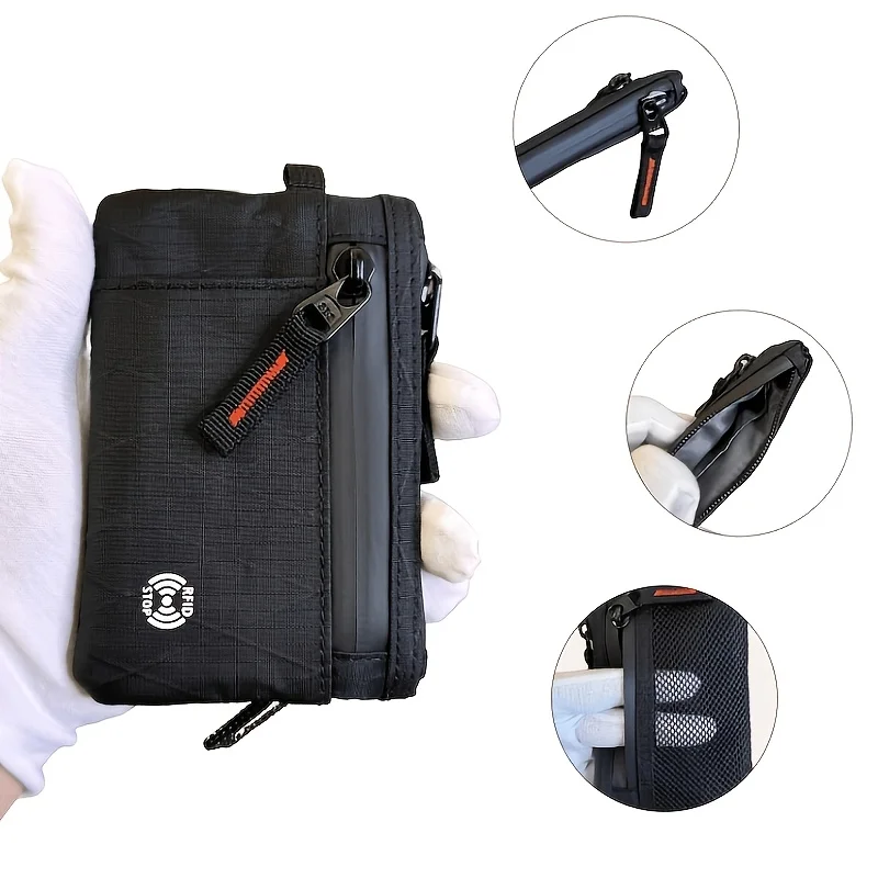 1pcs Wallet, coin purse, anti-theft card swiping bag Travel wallet Equipped with a keyhole hook The fabric is soft and durable
