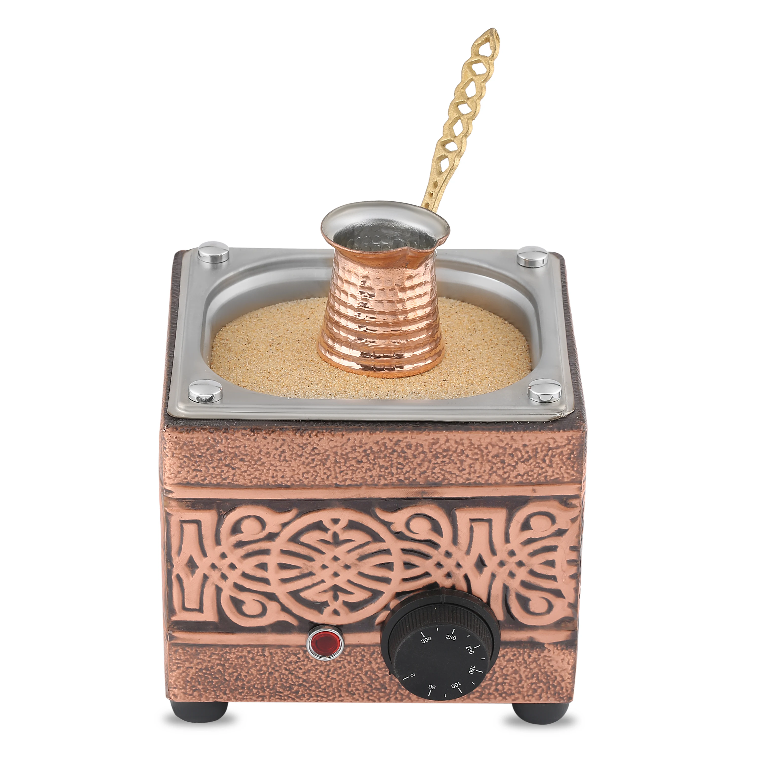 Authentic Turkish Copper Electric Hot Sand Coffee Maker Square Heater Machine 110V - 220V