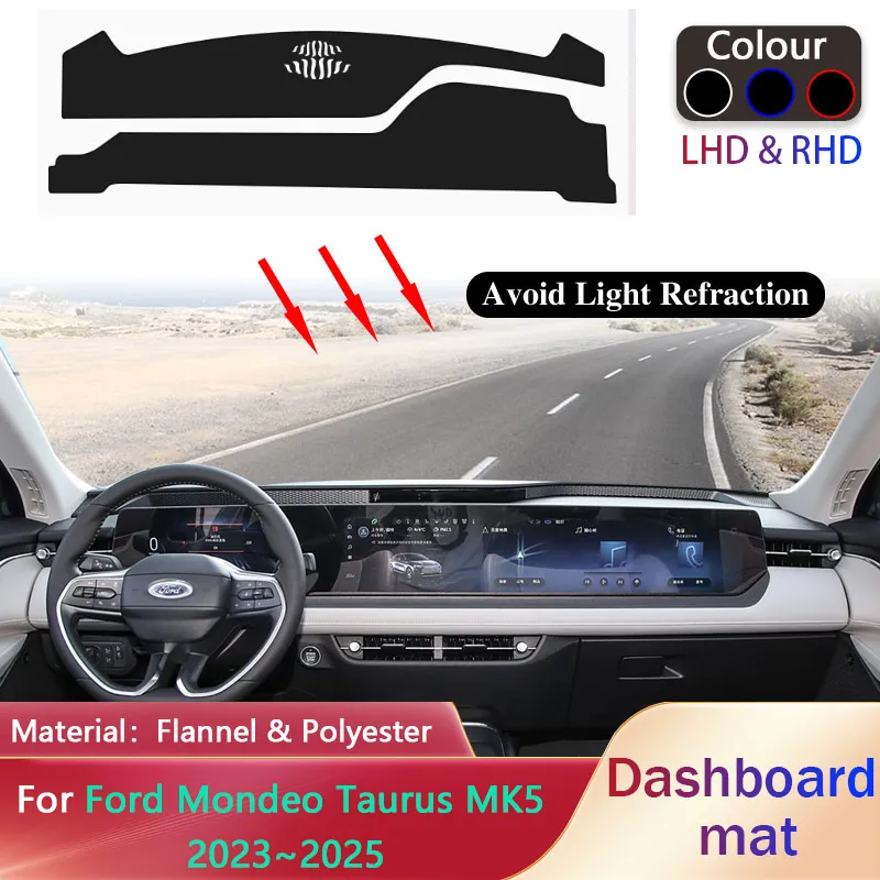 

Накладка на приборную панель автомобиля для Ford Mondeo Taurus MK5 2023 ~ 2025 2024, противоскользящий коврик, солнцезащитный коврик, ковер, аксессуары