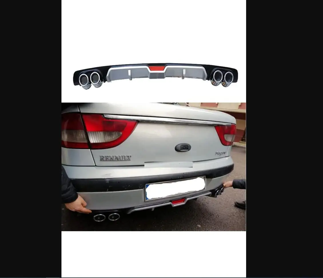 For Renault Megane 1 Diffuser Rear Bumper Attachment 4 Exhaust Outlet  - Chromium Styling Accessory Spoiler Front Lip Hood