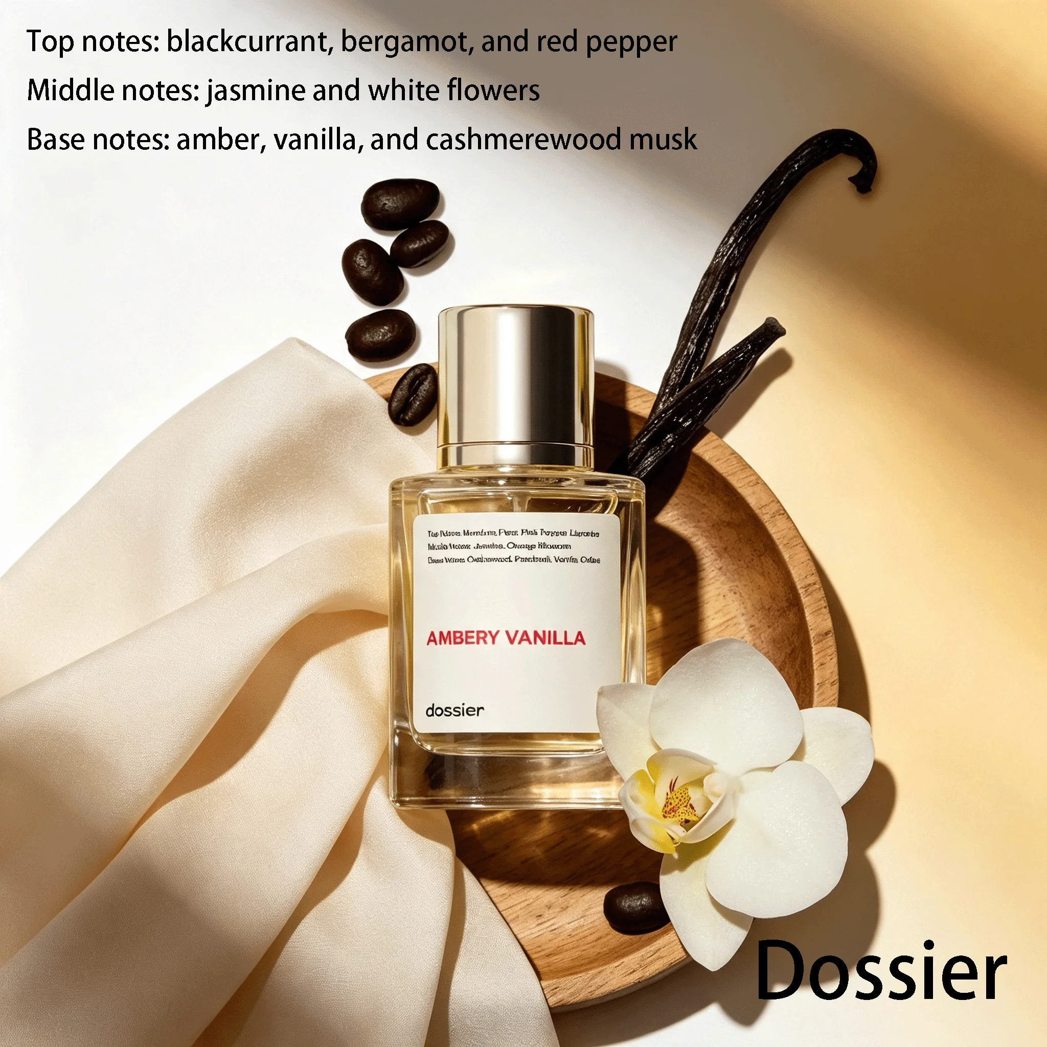 Home Fragrance Bergamot - Dossier Ambery Vanilla Perfume 50ml Eau