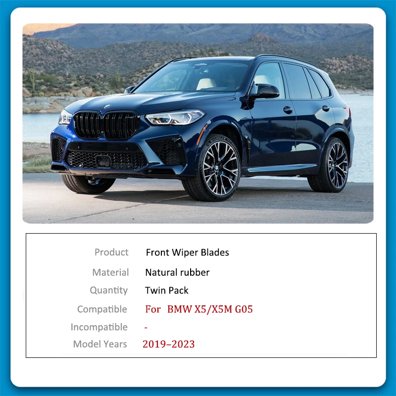 For BMW X5 X5M G05 2019 2020 2021 2022 Car Front Wiper Blades Brushes Washer Accessories Windshield Windscreen Tablet Restorer