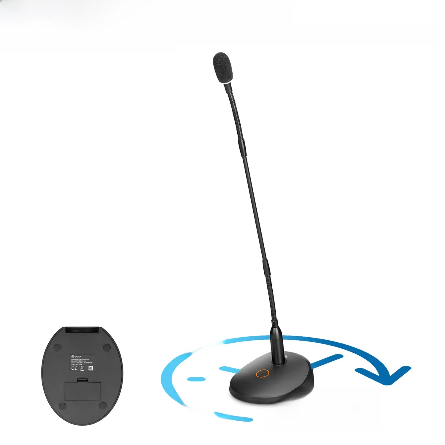 Microfone do condensador do Gooseneck do Boya-BY-GM18C Desktop, microfones do pódio de 18 polegadas