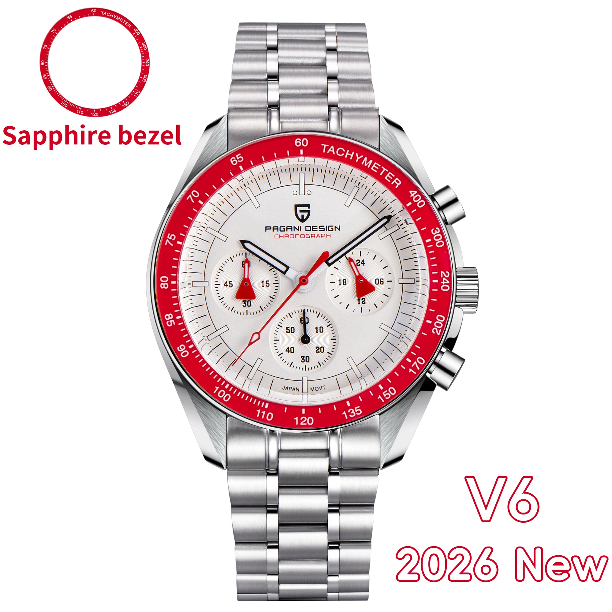 PAGANI DESIGN 2026 Nieuwe CK2988 Maanhorloges Retro Top Luxe Quartz Horloge voor Heren Saffierglas Snelheids Chronograaf Polshorloge Heren