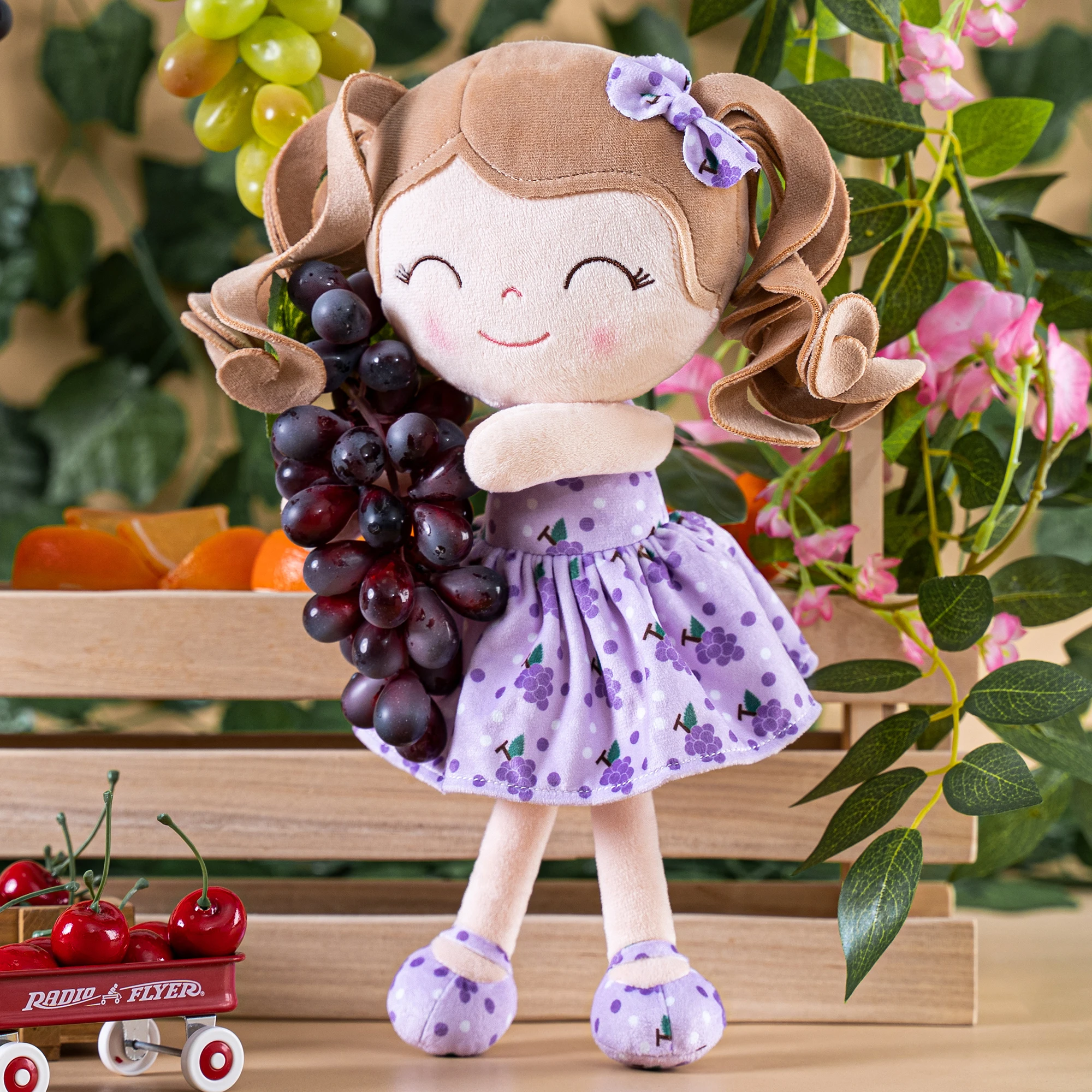 Plush Toys  Baby Dolls Fruit Toys Curly Hair Dolls Christmas Gifts 30cm Grape