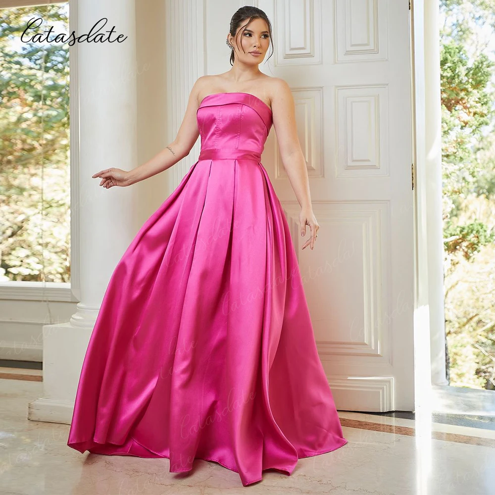 Catasdate Strapless Evening Dress Elegant Party Dress for Women Formal Prom Gowns 2024 vestidos de fiesta Wedding Party Gown