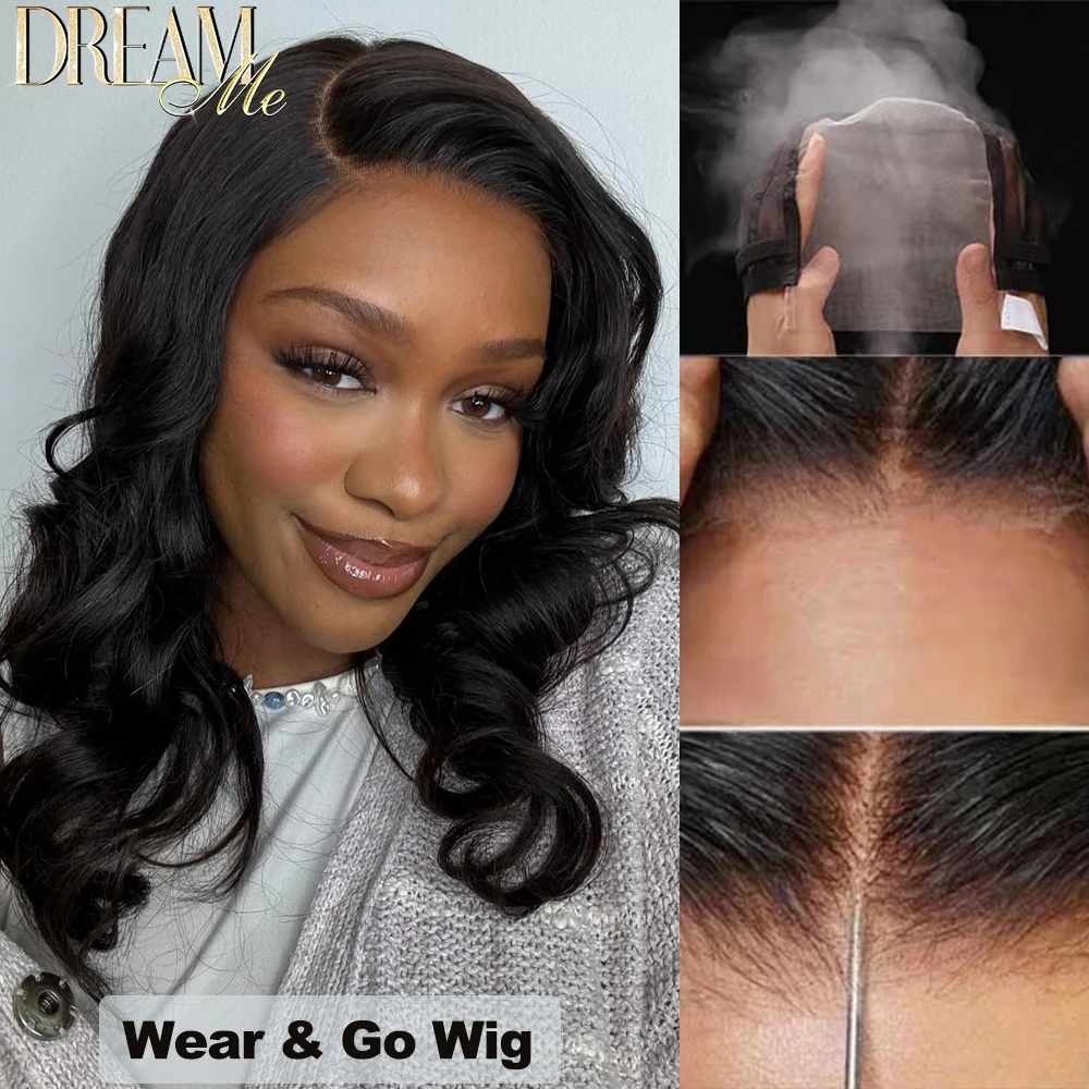 Straight Layered Wigs with Curtain Bangs Wear And Go Wigs Glueless 5x5/7x5 HD Lace Closure Wigs Real HD Lace 360 Glueless Wigs