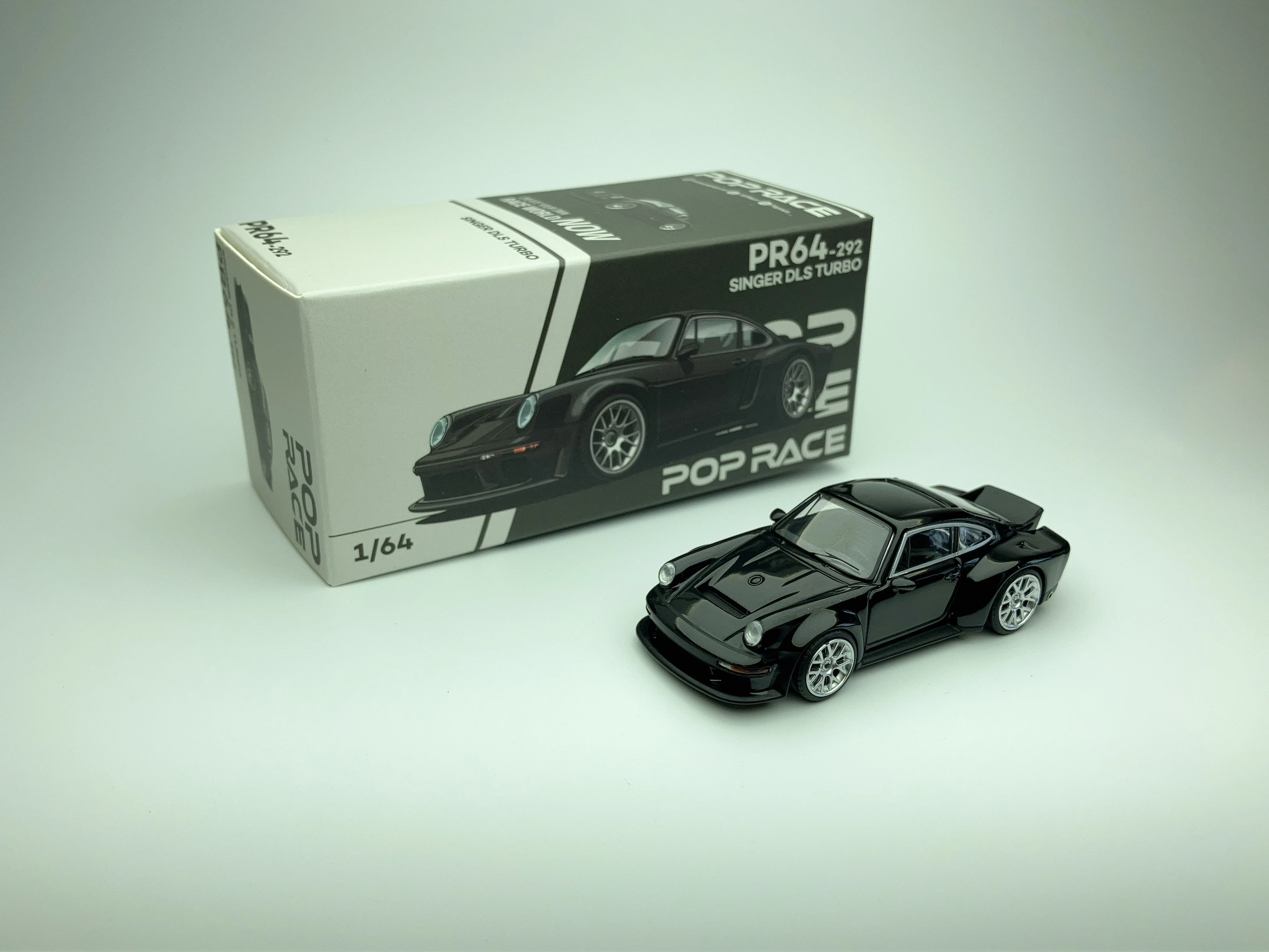 Pop Race Singer DLS Turbo (Road) Black 640292 1/64 Diecast Model Car Collection Limited Edition Alloy
