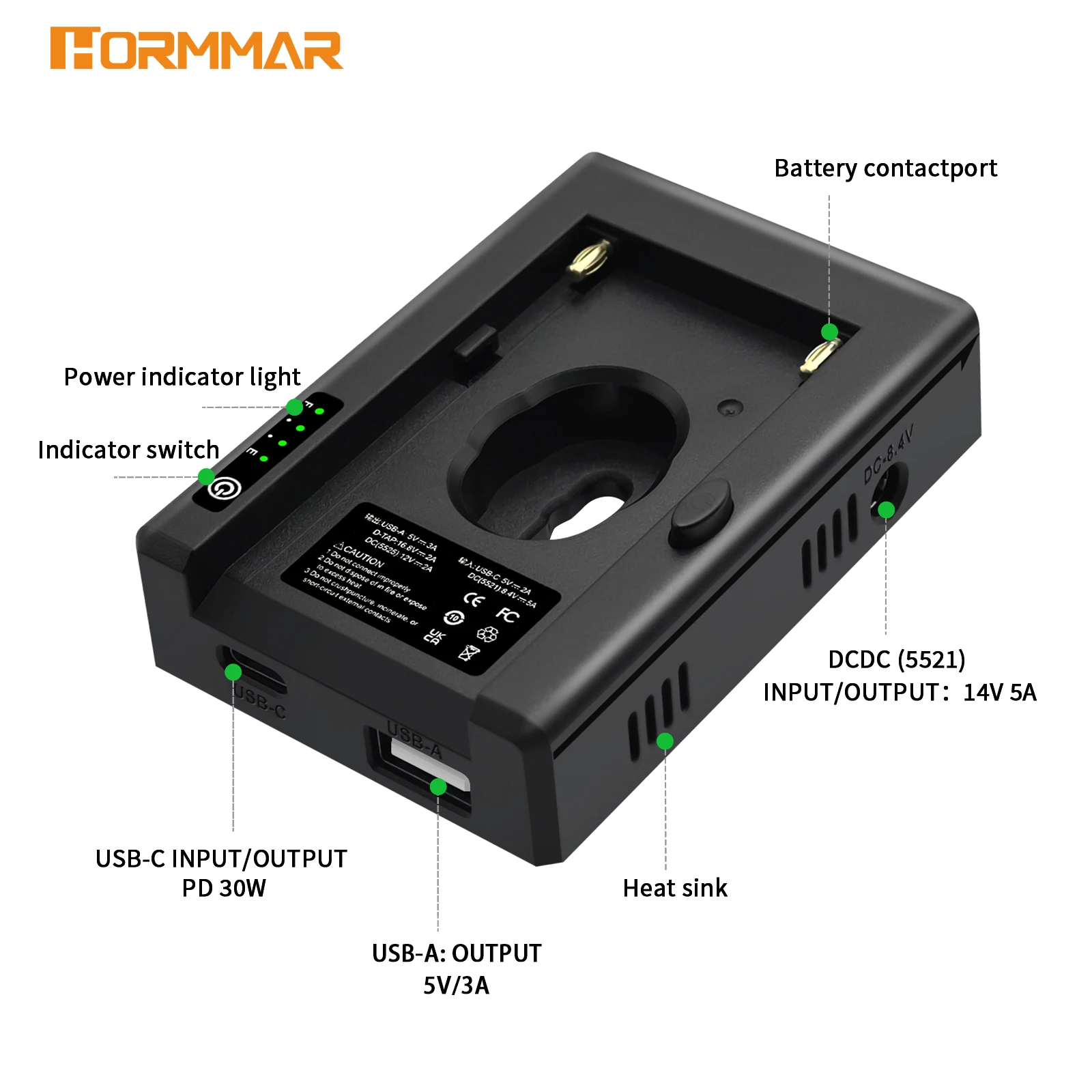NP-F Batterieladegerät Batterieadapterplatte Kaltplattenadapter 1/4 Zoll für NP-F550 F750 F970 für BMPCC 4K 6K DSLR ILDC – Detail 6