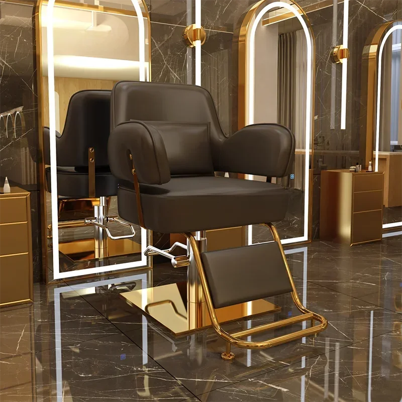 Backrest Men’s Barber Chairs Professional Hairdresser Ergonomic Beauty Barber Chairs Reception Makeup Cadeira Facility Furniture