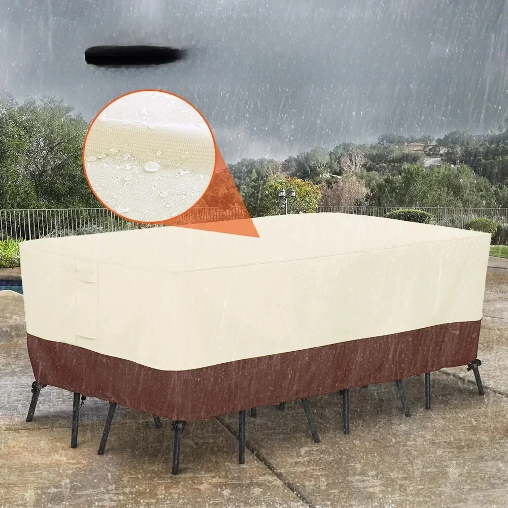 HEAVY DUTY Pokrowiec na meble ogrodowe na sofę Stół Krzesło Patio Wodoodporny Wiatroodporny Anty-UV Przeciwdeszczowy Śnieg — 2